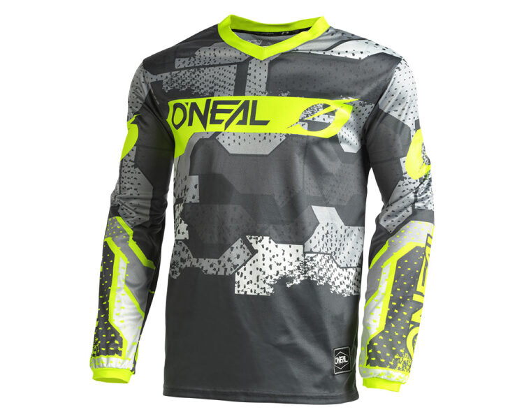 O'NEAL ELEMENT JERSEY CAMO V.22 GRAY/NEON YELLOW
